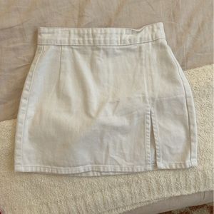 Lioness white mini denim skirt